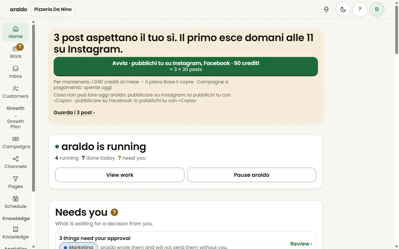 Schermata di araldo: Oggi: cosa aspetta il tuo sì, prima di tutto il resto